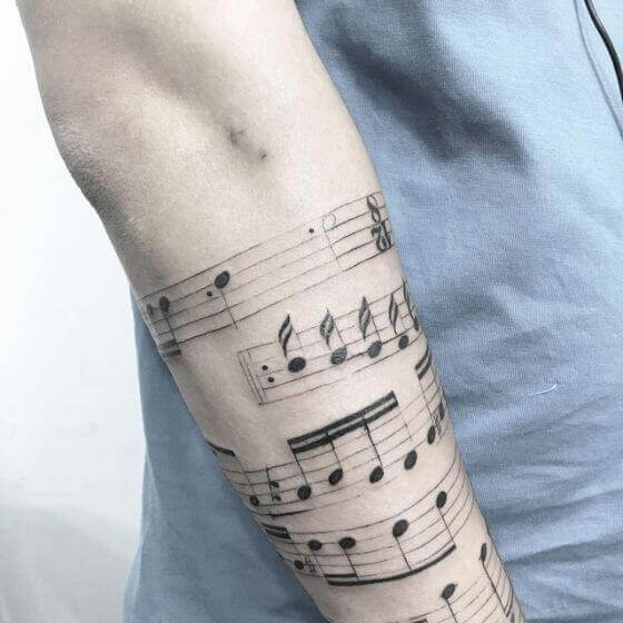 Music Tattoo Designs For Men On Paper