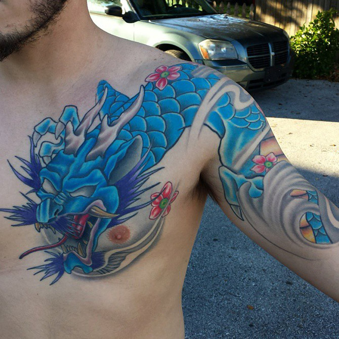 90 Amazing Dragon Tattoos On Sleeve Back For Girls And Men