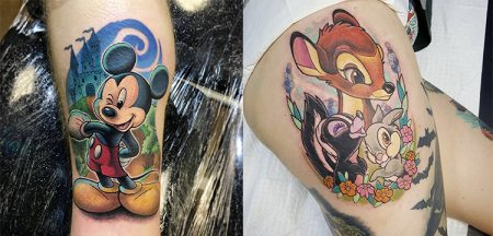 101 Funny Animated Cute Cartoon Tattoo Designs and Ideas