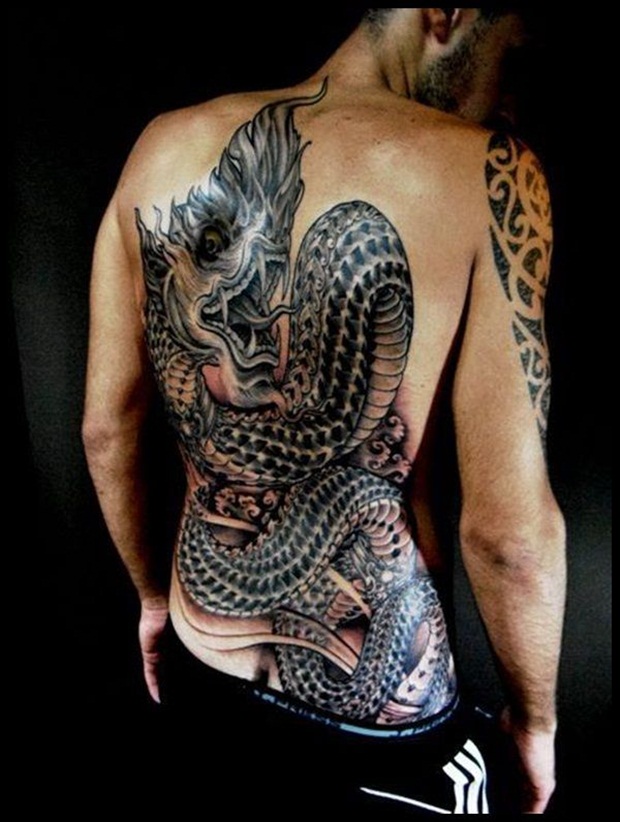 My finished dragon back piece done by Jedidia at Element Tattoo in San  Antonio  rtattoos