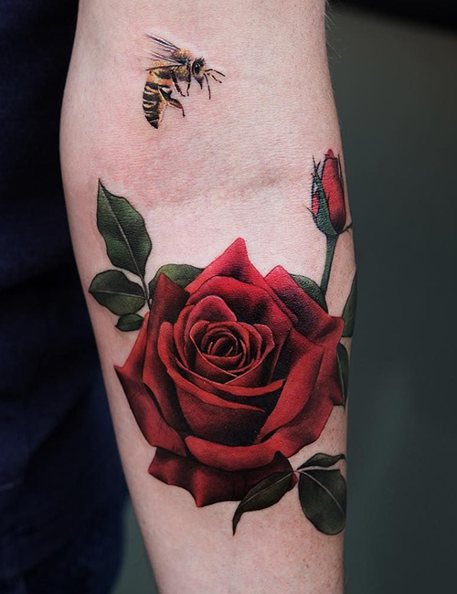 long stem rose tattoo for menTikTok Search
