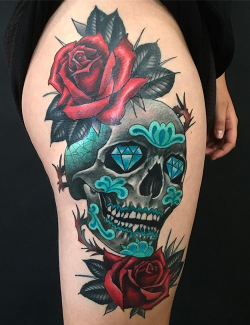 Brickhouse Tattoo Studio  Skull  thigh tattoo brickhousetattoostudio  worm skullthightattoo  Facebook