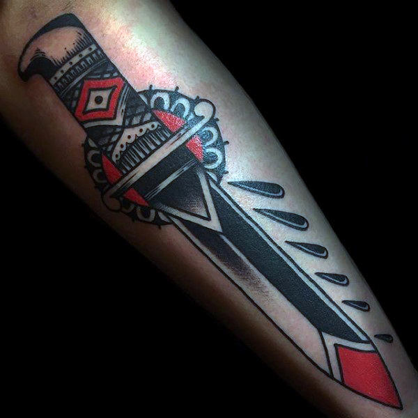 Neotraditional woman knife tattoo by AntoniettaArnoneArts on DeviantArt