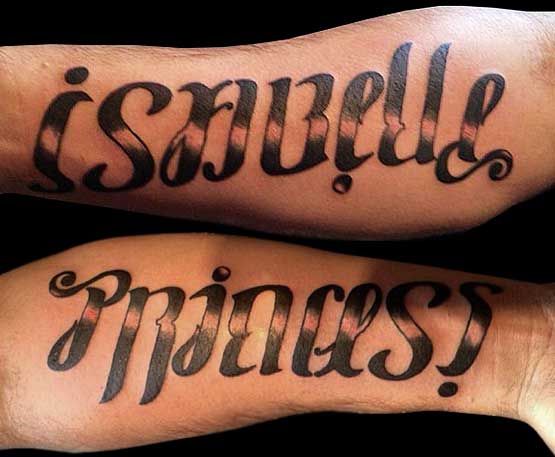 Tattoo of Names Isabel Letters