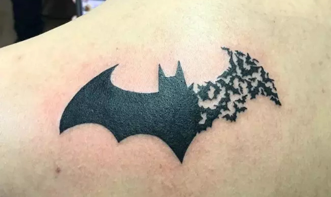 Dot work Batman logo from today tattoo tattoos