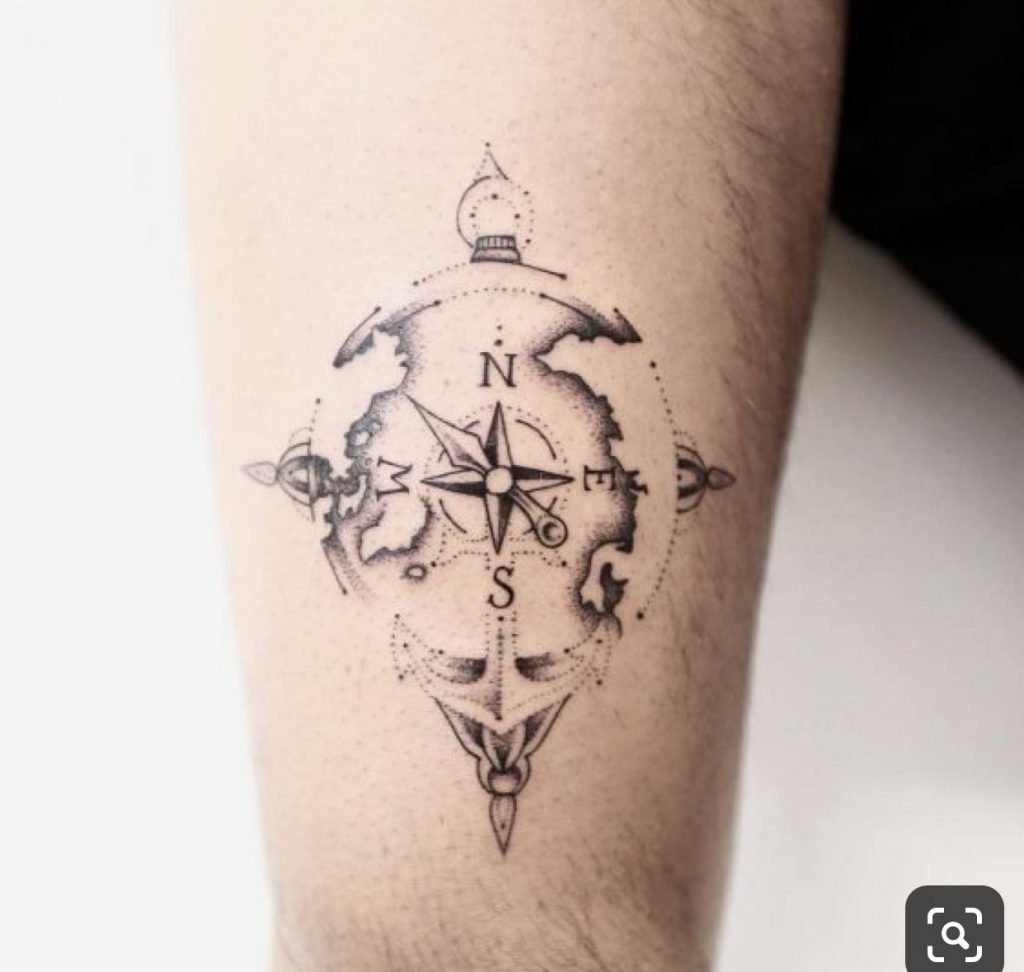 Compass With World Map Tattoo 3 1024x972 