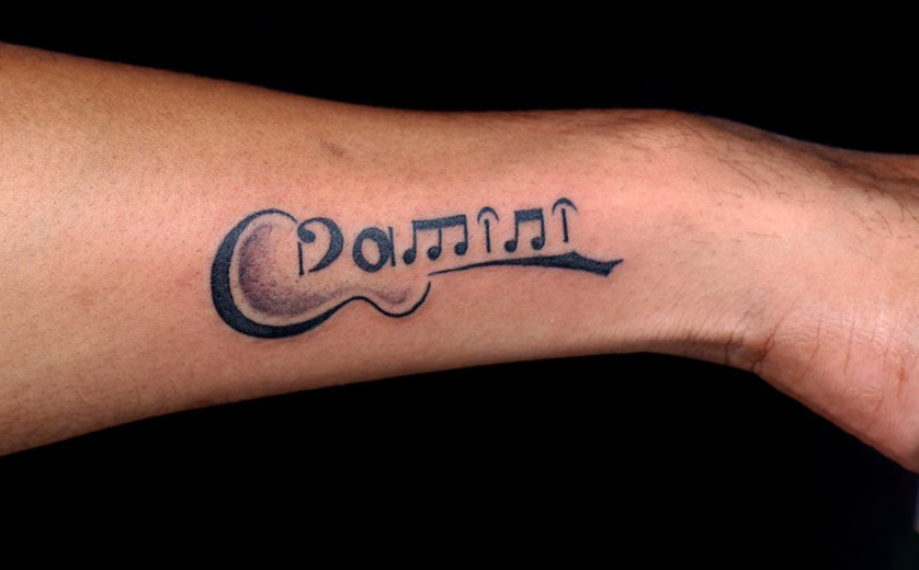 name tattoos with music notes