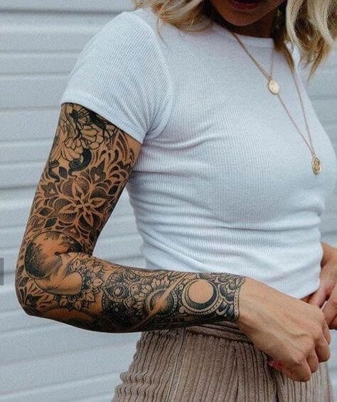 Womens Tattoo Sleeve Sleep Tee