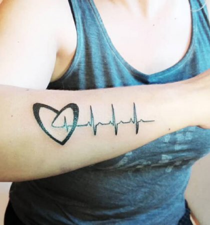 tattoo tato heartbeat jantung detak wanita22