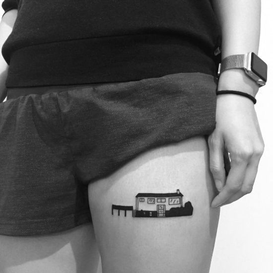 Best Minimalist house tattoo ideas