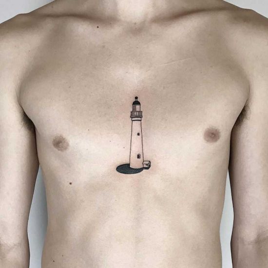 Lighthouse logo tattoo design template 7213994 Vector Art at Vecteezy