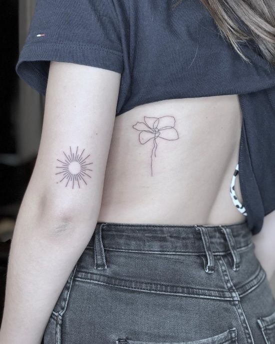 20 top Minimalist Floral Tattoo Designs ideas in 2024