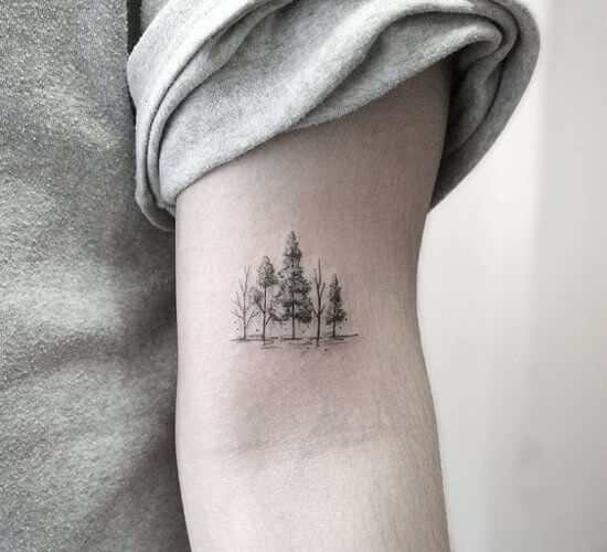 Minimalist tree nature tattoo designs