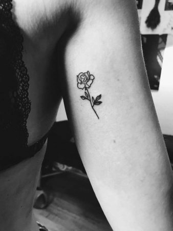 70 Most Beautiful Black Rose Tattoo Designs And Ideas 2021   Simple Small Black Rose Tattoo 338x450 