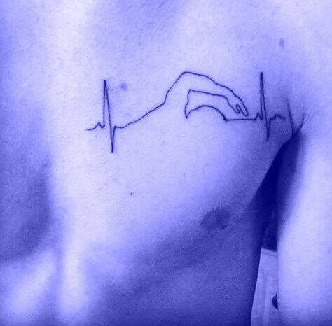 heartbeat natation tatouage tatouages