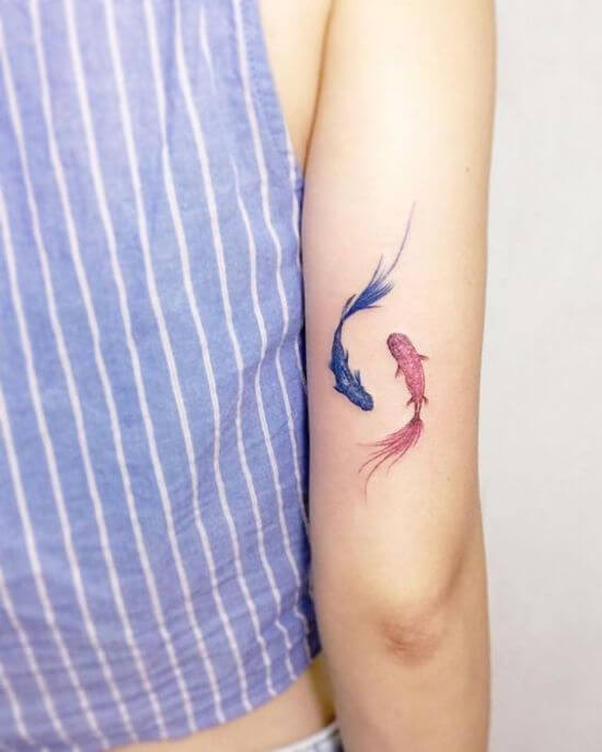 Cute Pisces Fish Tattoo For Girls