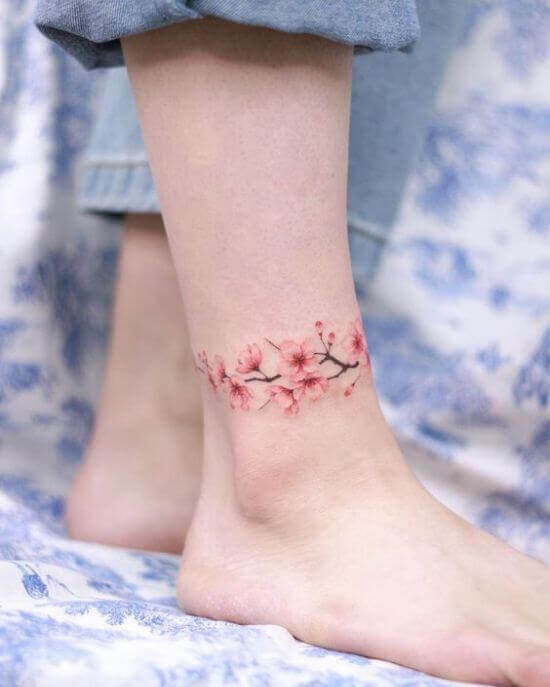 Delicate Small Anklet Tattoo for Women