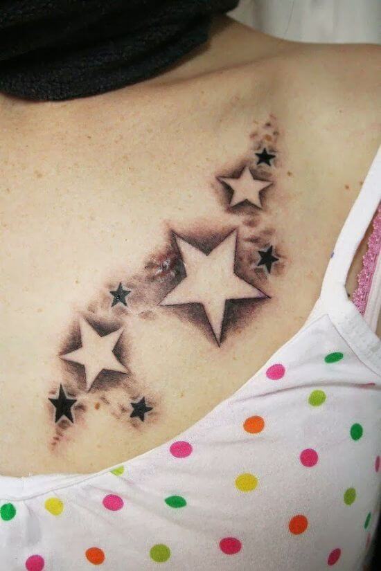 Small and Simple Twinkling Star Tattoo Girl