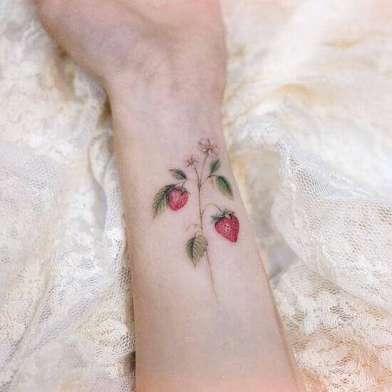 Strawberry Tattoo Ideas on Arm