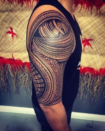 20 Polynesian Tattoo Designs With Meanings And History   Polynesian Tattoo Bicep 360x450 