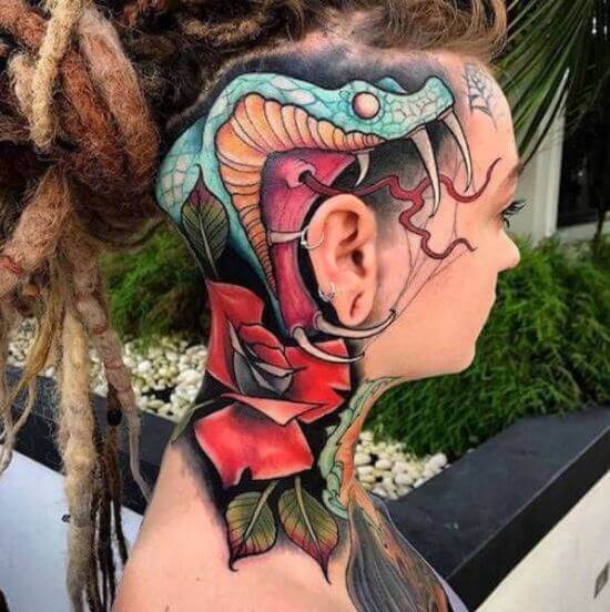 Lace and filigree head tattoo by Laura Jade TattooNOW