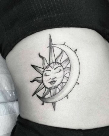 Top 50 Outstanding Sun and Moon Tattoo Designs [2024]