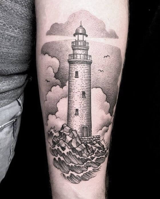 Aggregate more than 71 half sleeve lighthouse tattoo forearm super hot ...