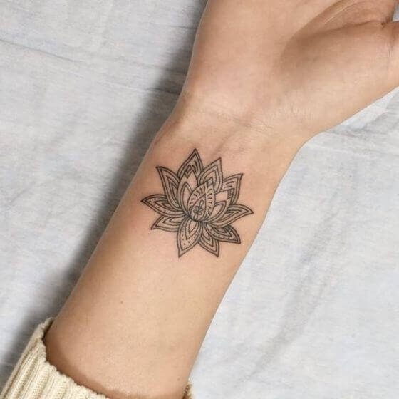 Lotus Flower Tattoos On Wrist