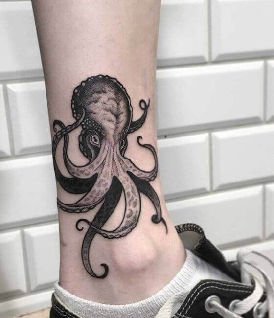 Watercolor Octopus tattoo men at theYoucom