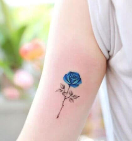 40 Fantastic Blue Rose Tattoo Design with Meaning [2024 Ideas]