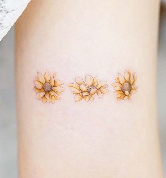thigh sunflower tattoo ideas 3  KickAss Things