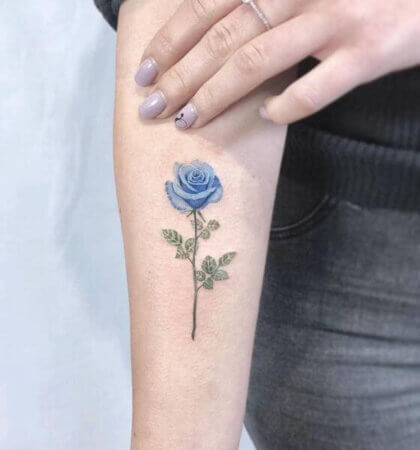 40 Fantastic Blue Rose Tattoo Design with Meaning [2024 Ideas]