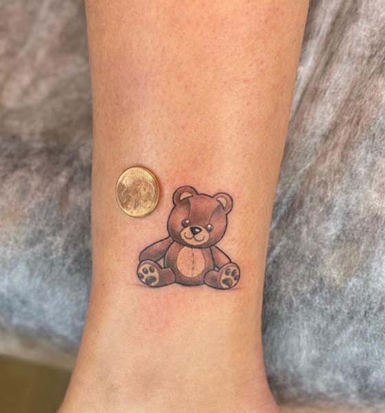 Cute Teddy Bear Tattoo On Nape  Tattoo Designs Tattoo Pictures