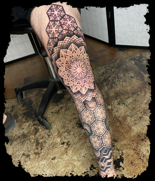 Geometric-Leg-Tattoo