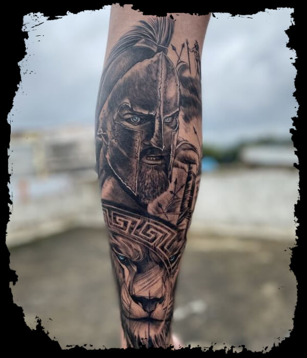 Warrior-Leg-Tattoo