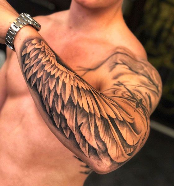 angel tattoo for men forearm