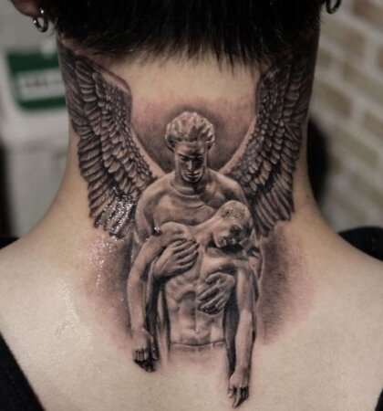 40+ Beautiful Angel Tattoo Ideas | Guardian, Baby Angel Designs