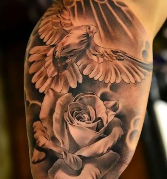 dove cross rose and clouds from  Switchblade Tattoo  Facebook