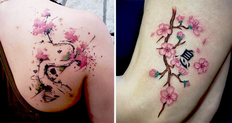 27 Charming Cherry Blossom Tattoo Examples  Vine tattoos Cherry blossom  tattoo shoulder Blossom tattoo