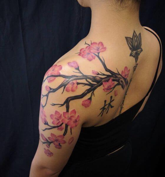 40 Prettiest Cherry Blossom Tattoo Design Ideas with Meaning