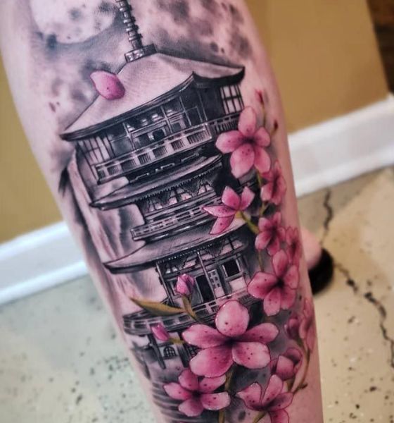 Pagoda temple leg sleeve By jacksontattooart  in 2023  Sleeve  tattoos Full sleeve tattoos Tattoos for guys