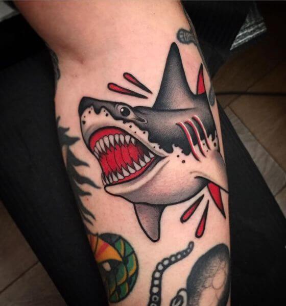 traditional tiger shark tattoos