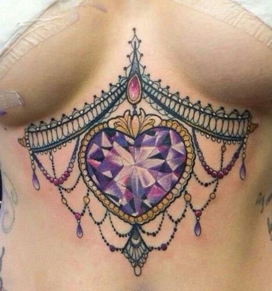 Delicate underboob jewel tattoo #delicate #aesthetic #jewel #underboob  #cleavage #girly #inkedgirls #photooftheday #beautiful #design