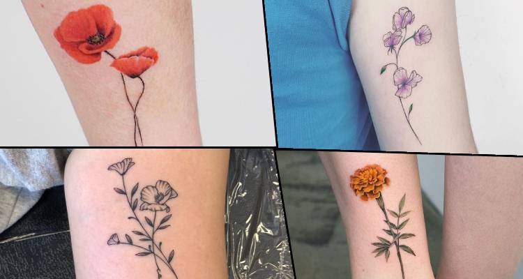Birth Month Flower Tattoo  Etsy