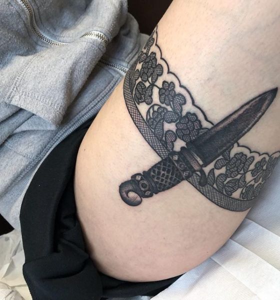 Dagger Garter Thigh Tattoo