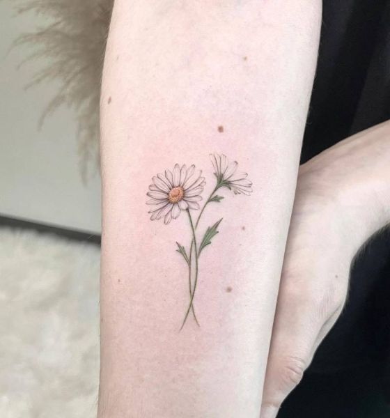 Snowdrop flower tattoo in fine line