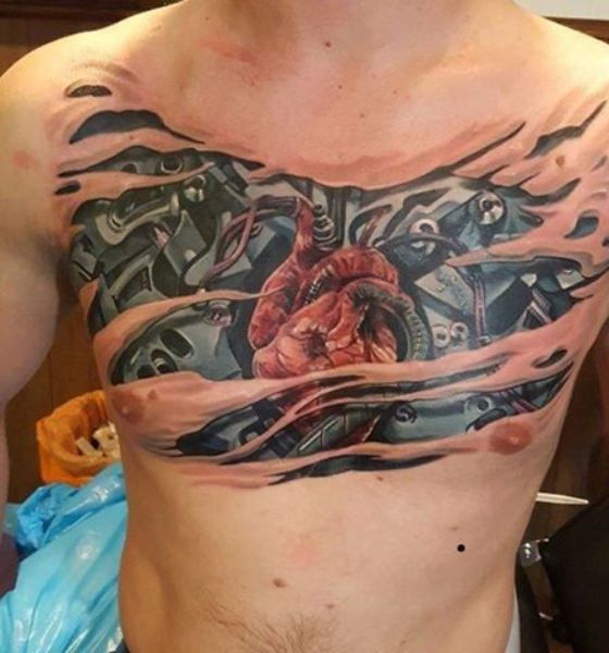 14 Mechanical Tattoos On Chest