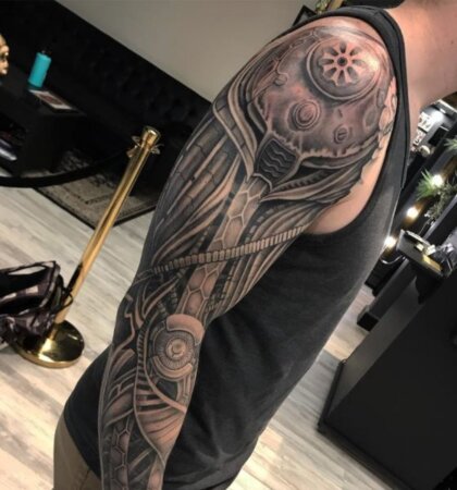 30 Most Attractive Biomechanical Tattoos Design Ideas [2024]