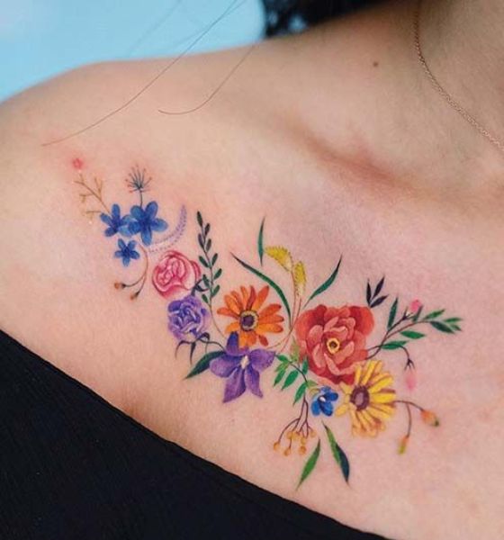 95 Best Collarbone Tattoo Designs  Meanings  Inspirational Ideas2019