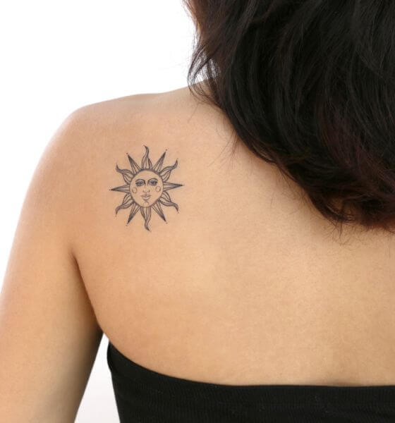 Sun Temporary Tattoo